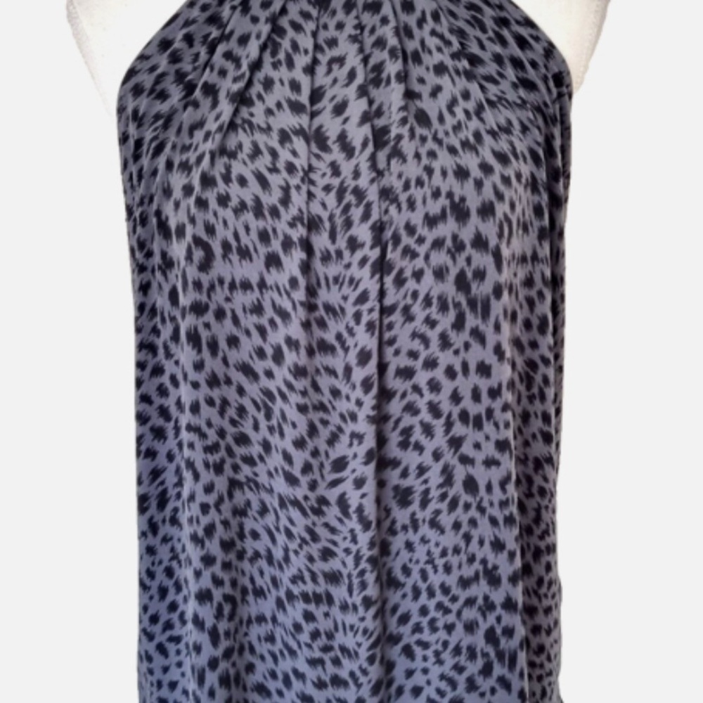 Banana Republic‎ Gray and Black Leopard Print Halter Top - XXS - Picture 2 of 6